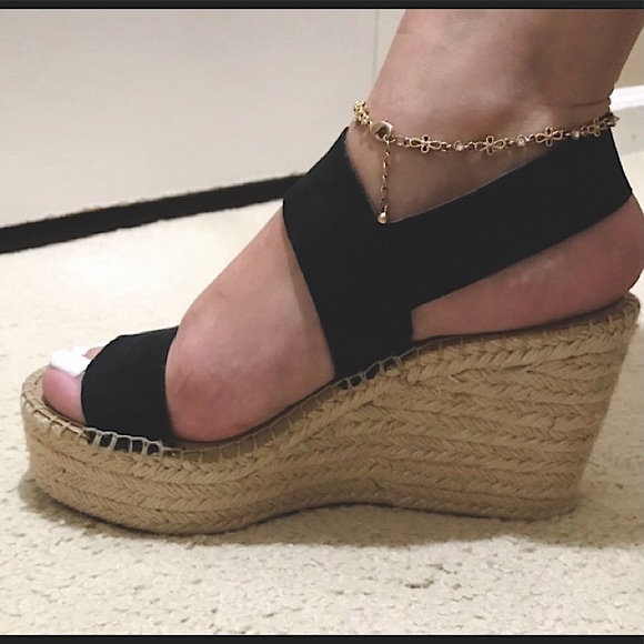 🆕🔥FRANCO SARTO ESPADRILLE BLACK💯SUEDE&💯LEATHER SEXY&CHIC&WOOVEN WEDGES!! - Picture 3 of 15